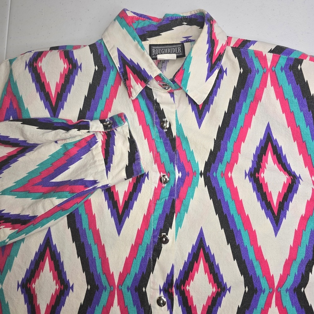 Vintage Roughrider By Circle T Women's Large Aztec Cowgirl Southwestern -2773